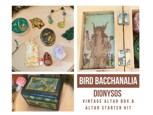 Bird Bacchanalia - Vintage Dionysos Altar Box/Travel Altar