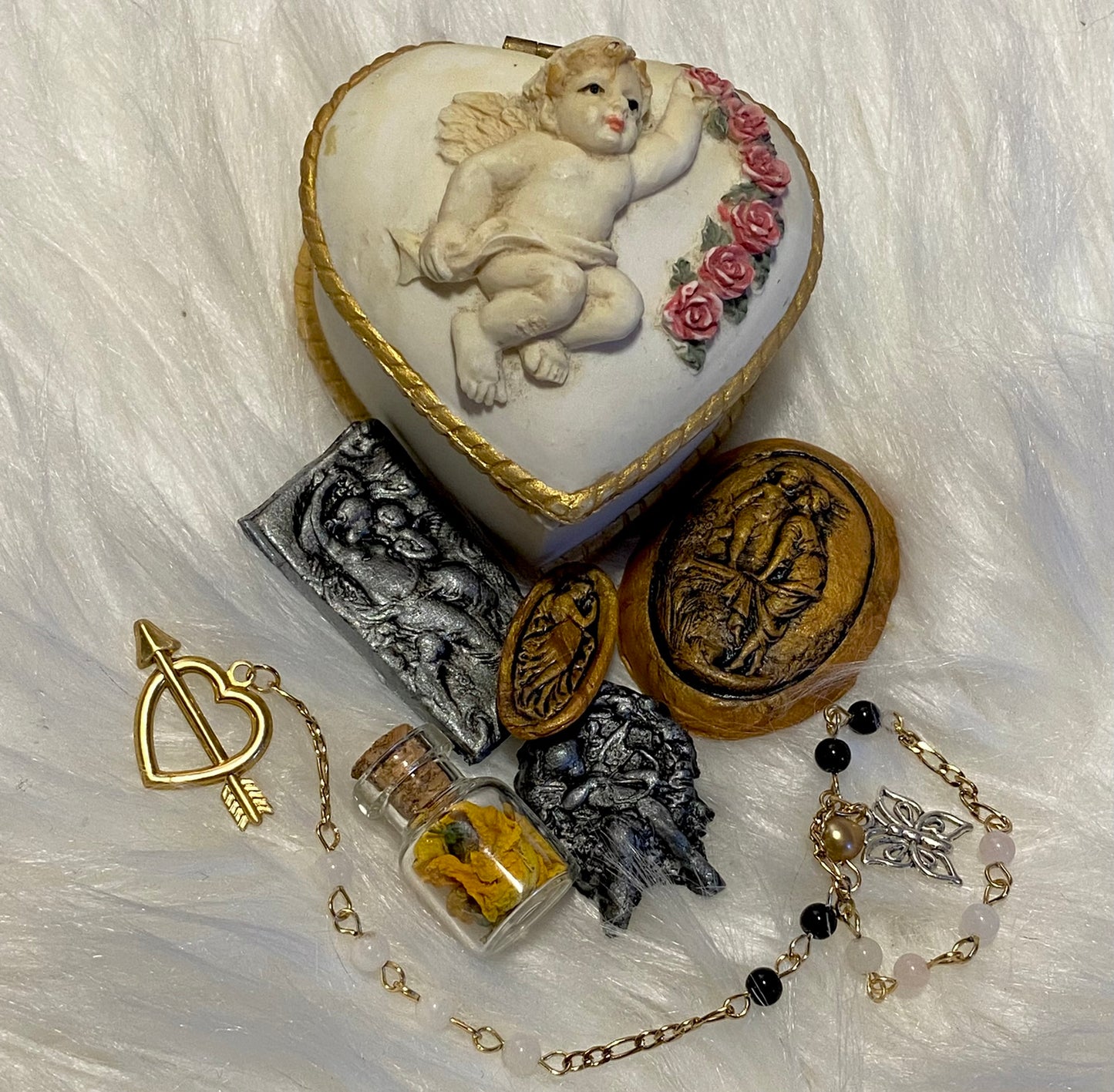 The Beloved Lovers Vintage Altar Boxes - Eros and Psyche