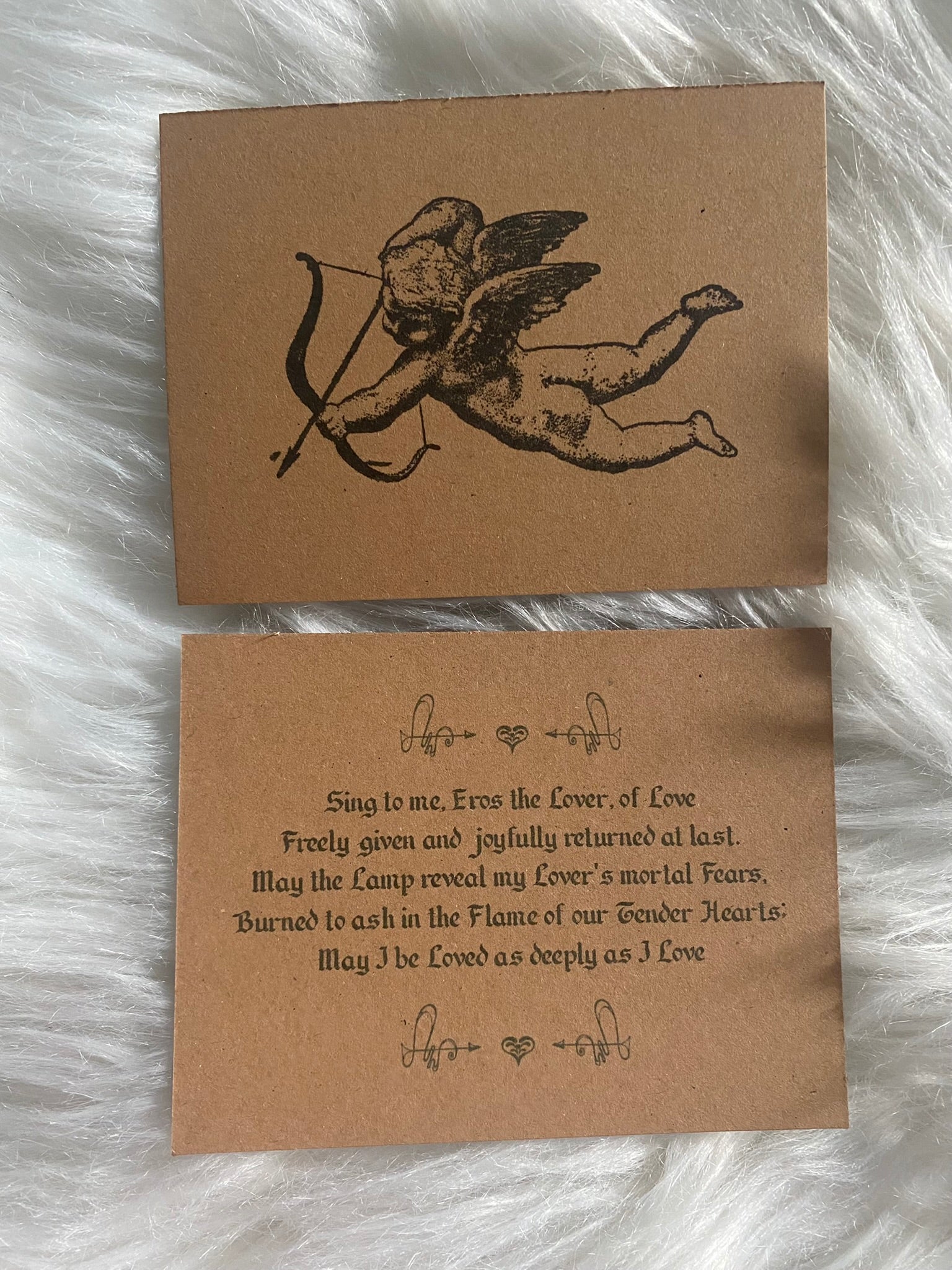 Eros Prayer Card - The Beloved Lovers – The Trickster's Apothecary