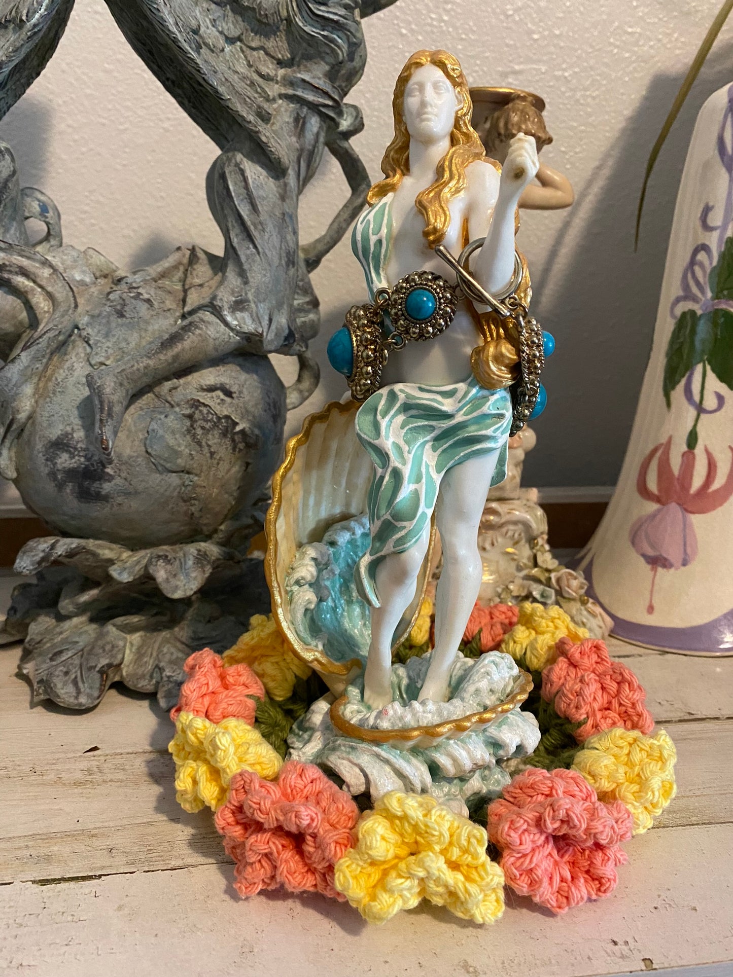 Goddess Garland - Crocheted Statue Garland & Altar Bouquet