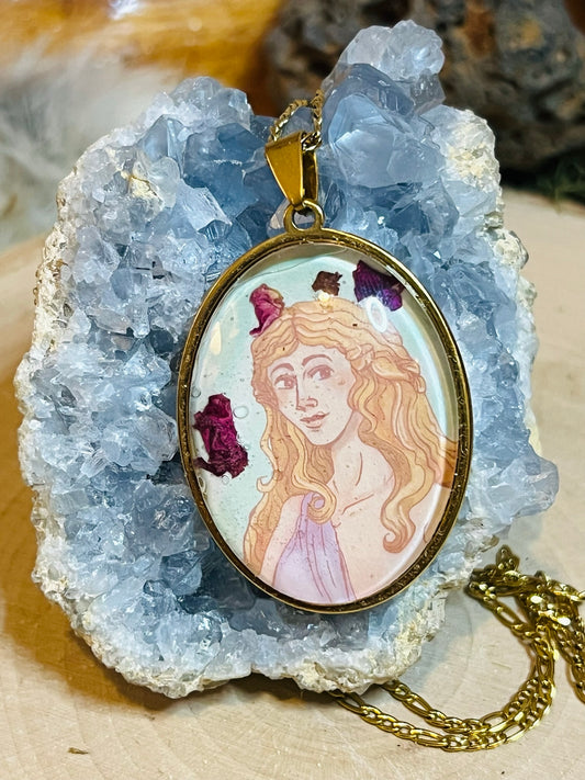 Our Lady of Roses and Thorns - Aphrodite's Portrait Necklace