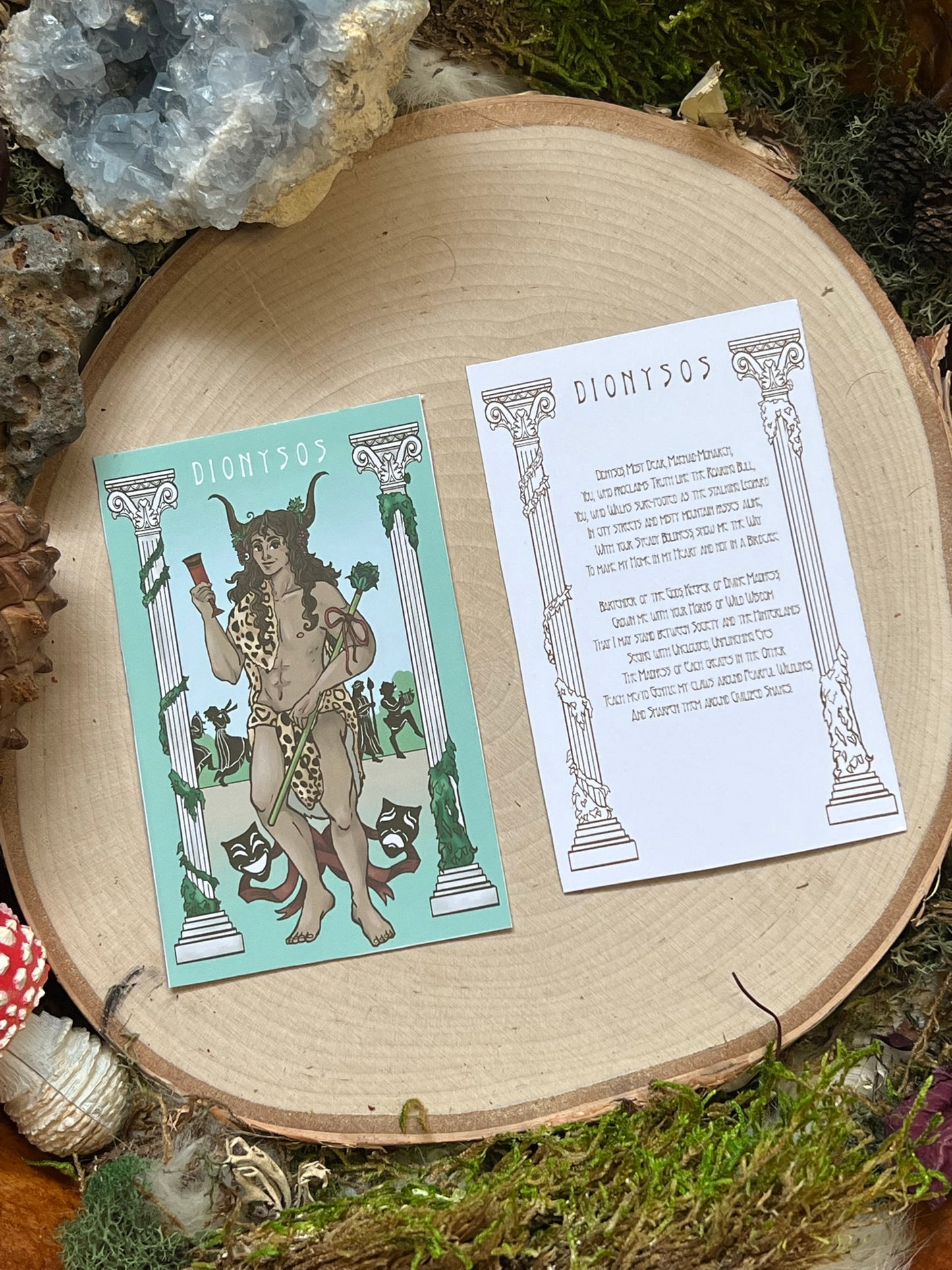 Dionysos Prayer Card