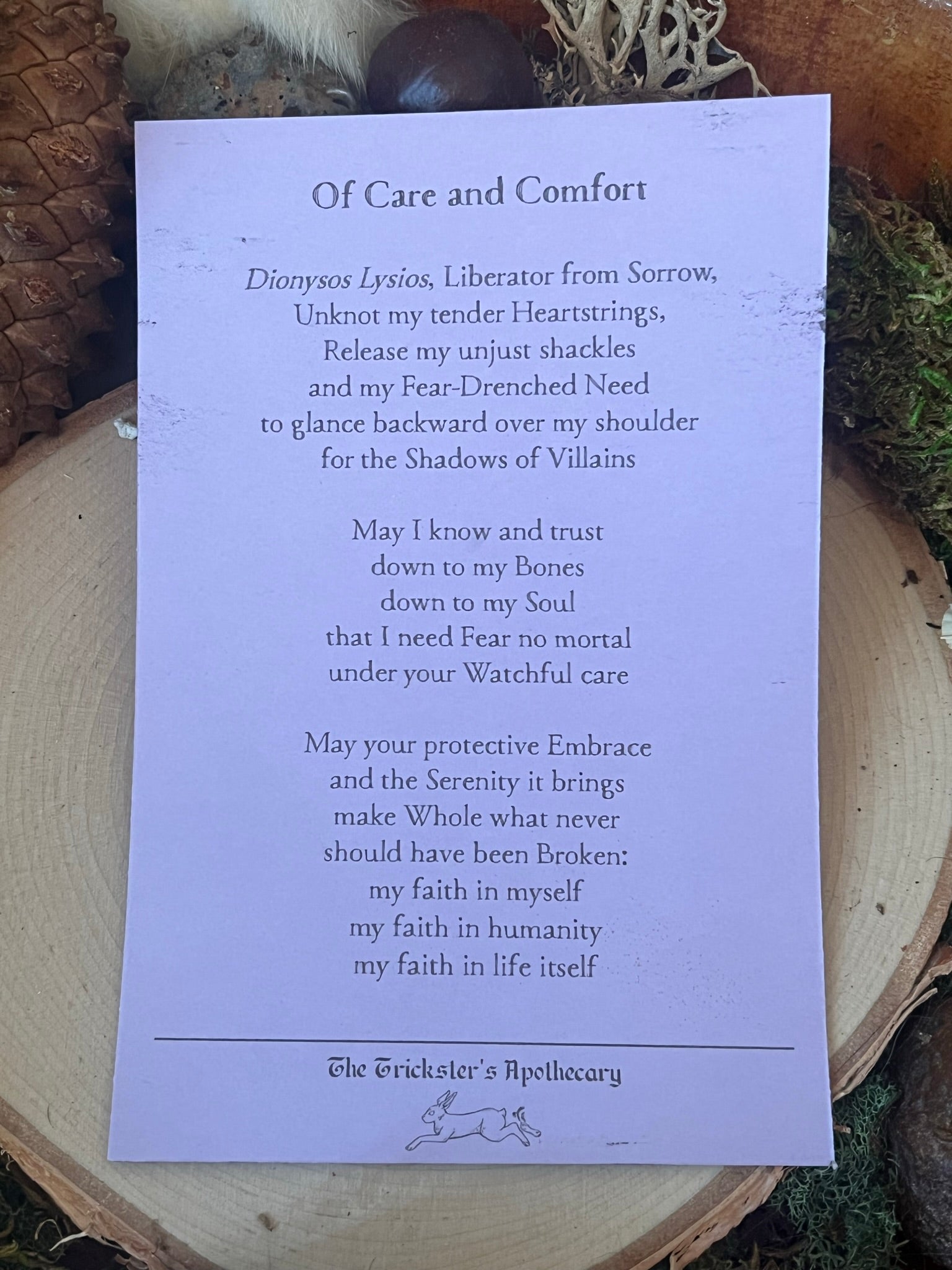 Last Laugh Prayer Cards - Dionysos Lysios and the Orchid