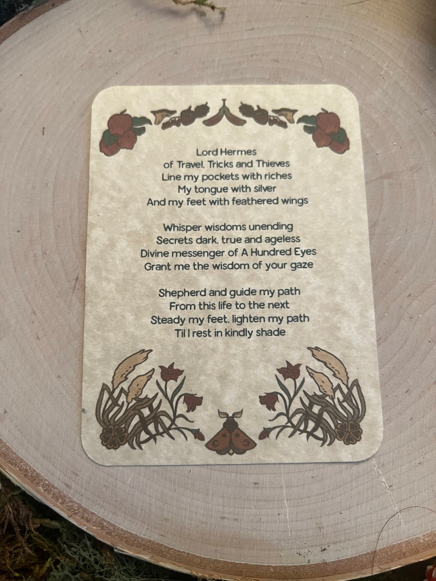 Hermes Prayer Card