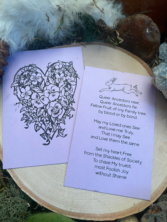 Queer Ancestor Prayer/Altar Card