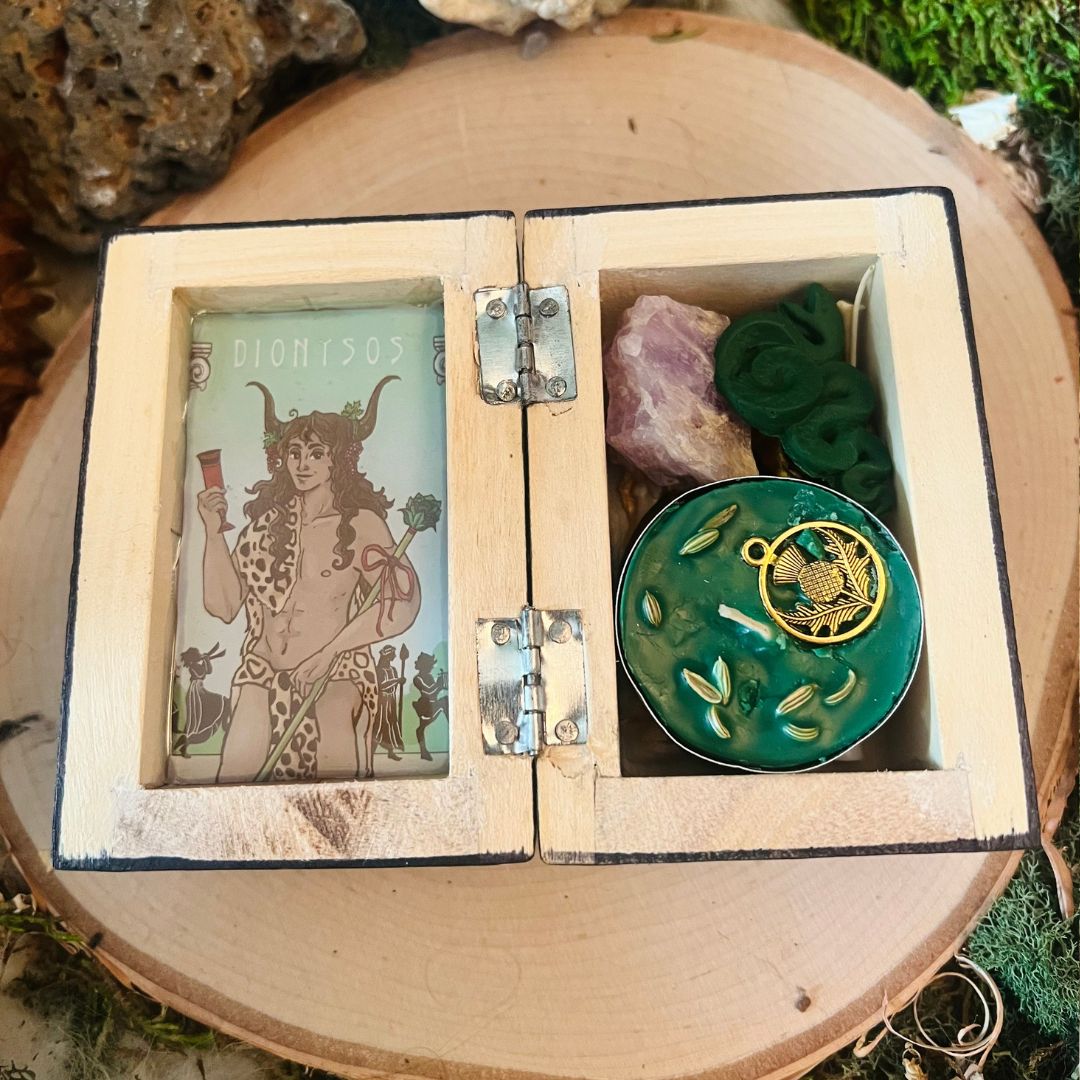 Bird Bacchanalia - Vintage Dionysos Altar Box/Travel Altar