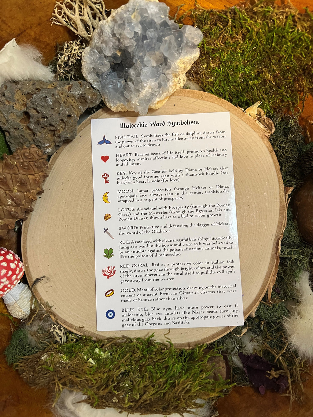 Golden Cimaruta Altar Card/Reference Guide