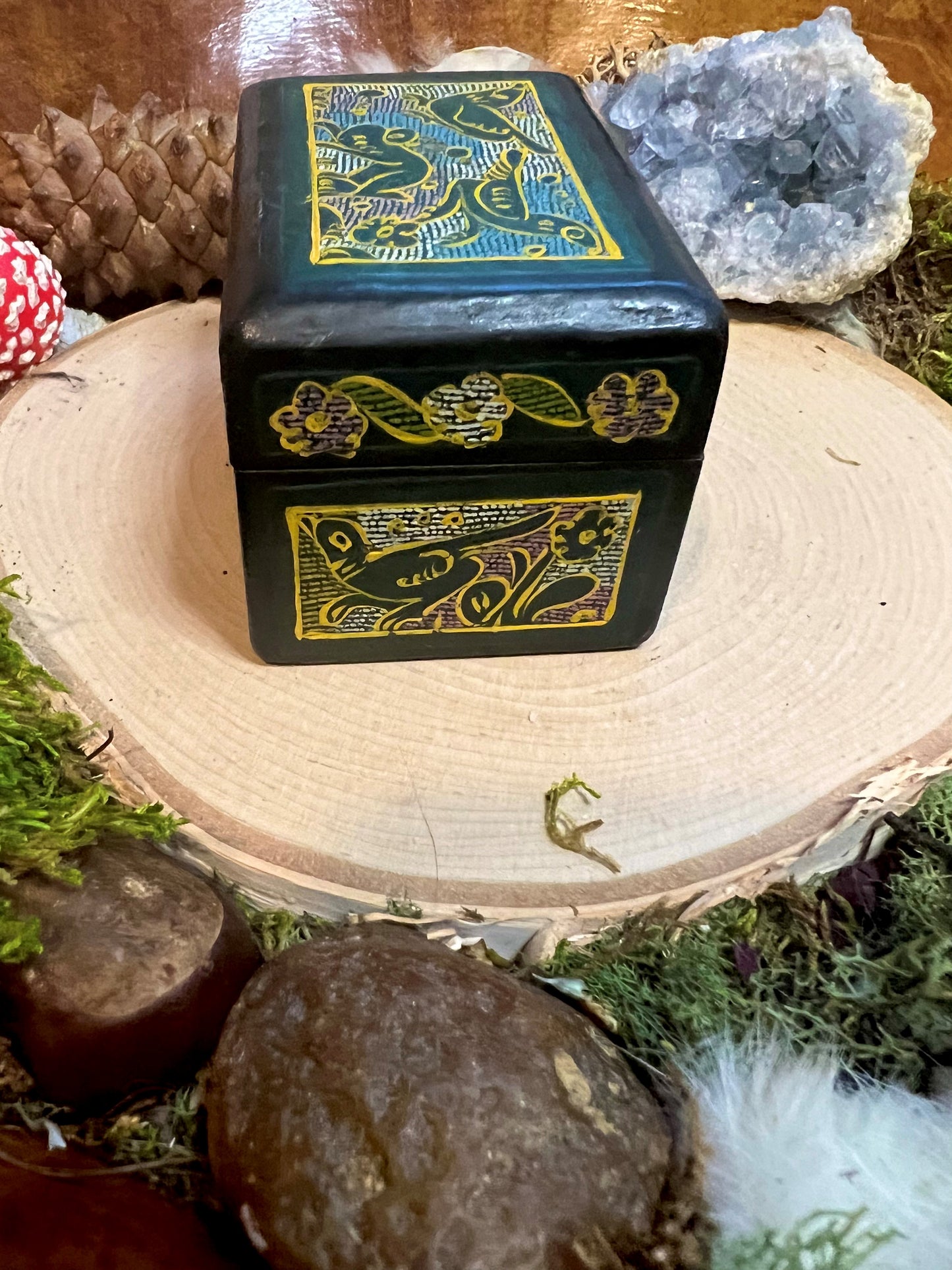 Bird Bacchanalia - Vintage Dionysos Altar Box/Travel Altar