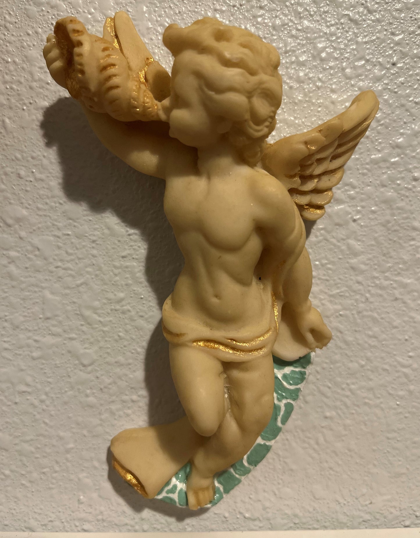 Eros Cupid Vintage Hand Painted Wall Hang/Plaque