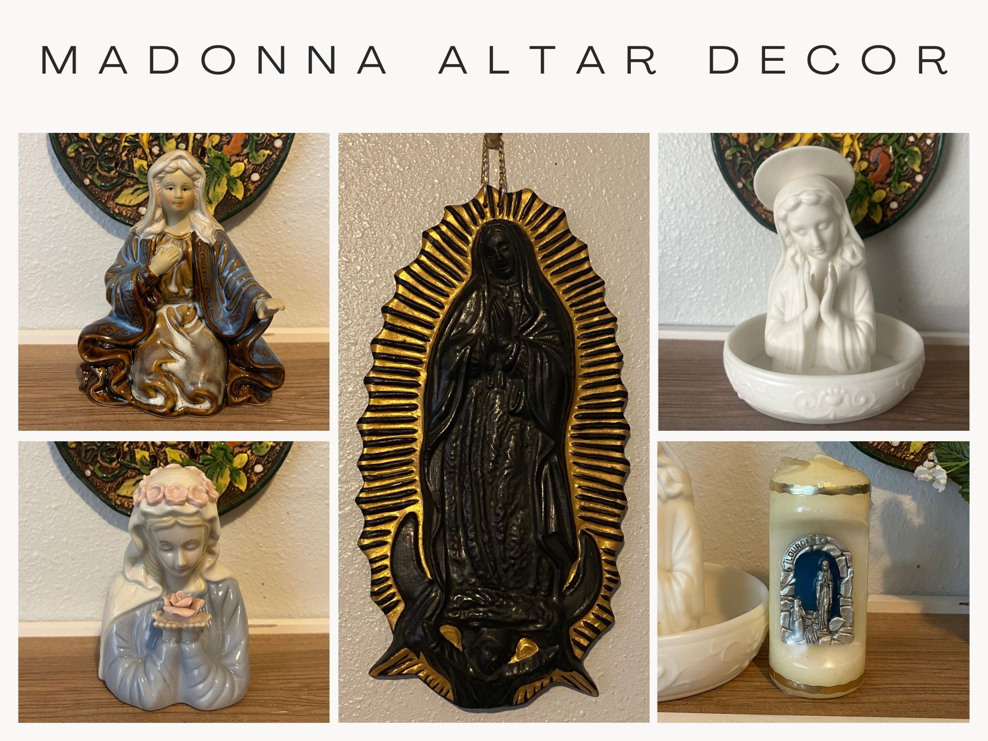 Madonna Altar Decor & Candle