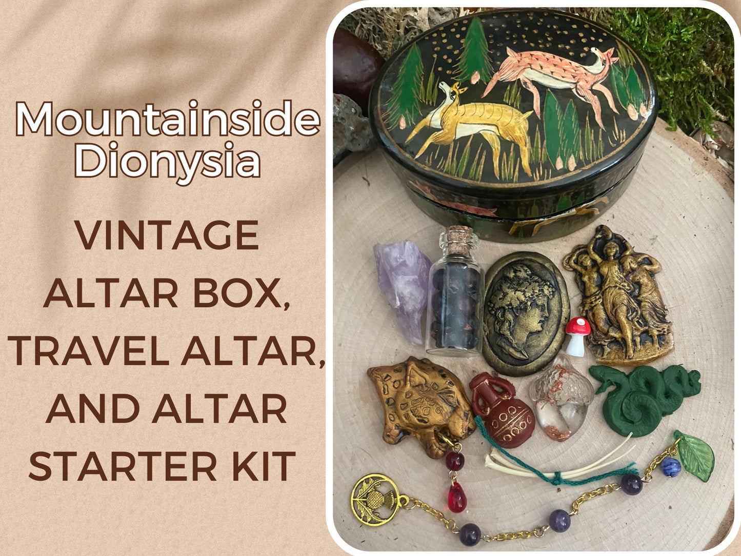 Mountainside Dionysia - Dionysus Vintage Altar Box/Travel Altar