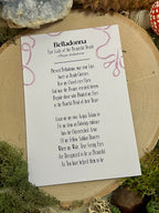 Belladonna Prayer Card & Altar Card
