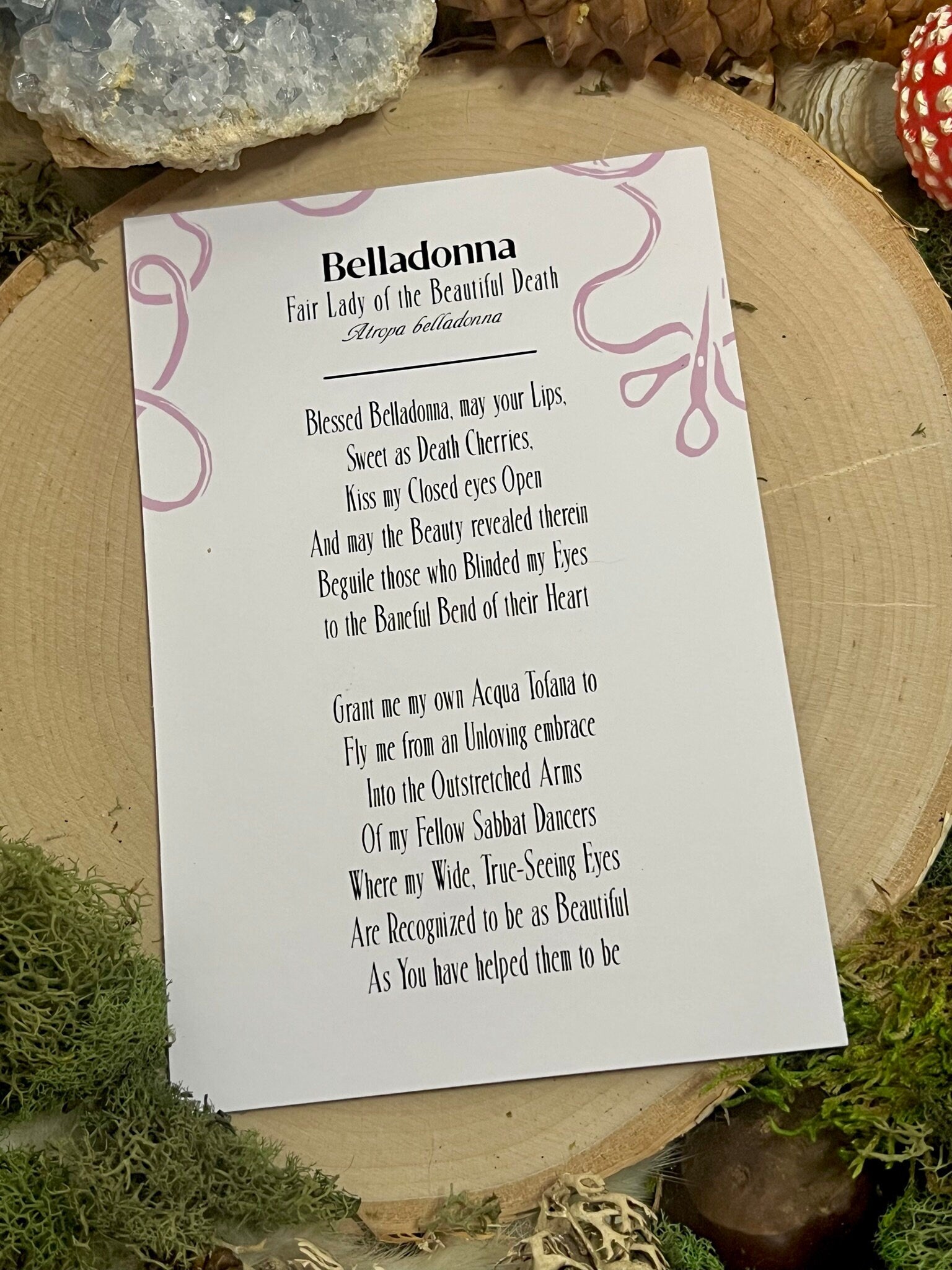 Belladonna Prayer Card & Altar Card